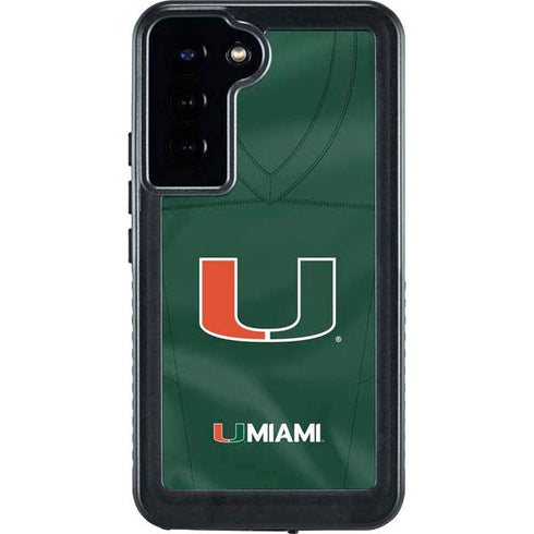 University of Miami Green Jersey Galaxy S24 Plus Waterproof Case